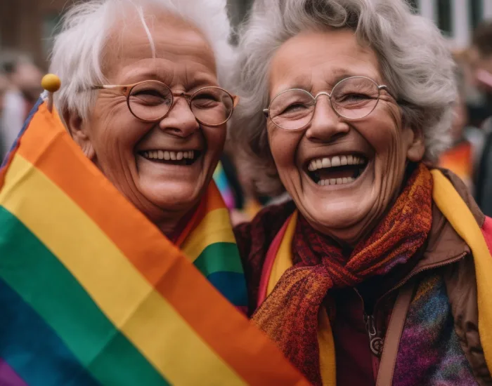 Women smiling